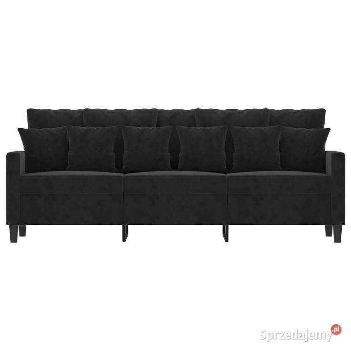 Sofa 3osobowa czarny 180 tapicerowana aksamitem Warszawa sprzedam
