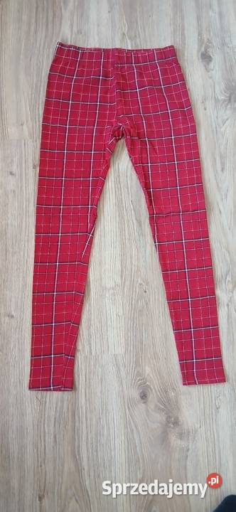 Spodnie dziewczęce w czerwonobiałą kratkę Grudziądz