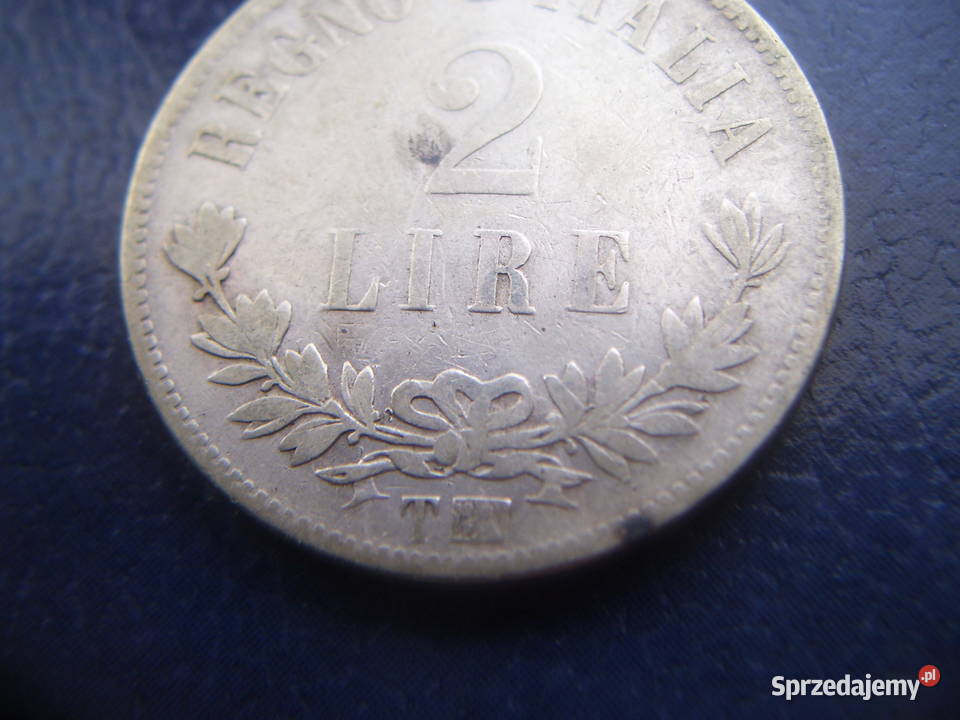 Stare monety 2 liry 1863 Włochy srebro Lesko
