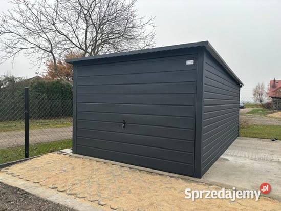 Garaż blaszany 3x5 grafitowy jednospadowy brama Kraków