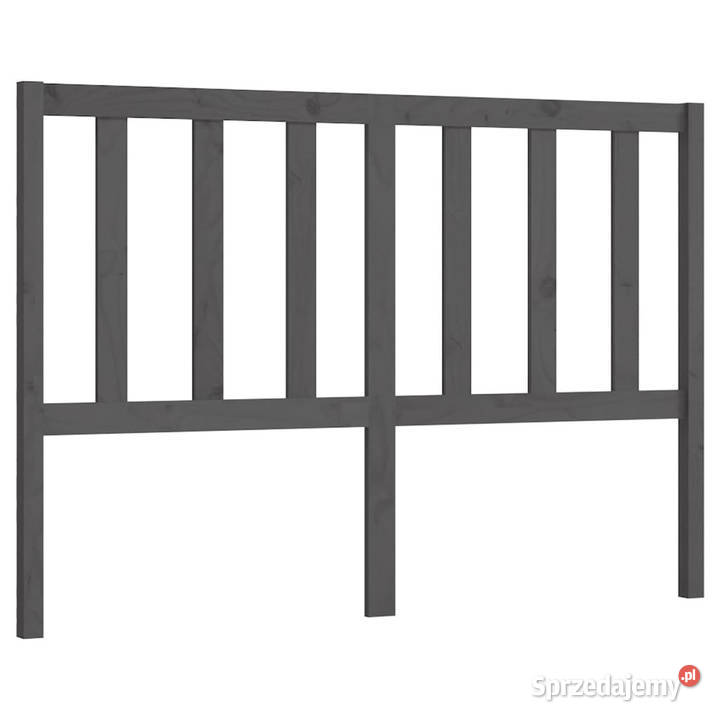 Wezgłowie łóżka szare 126x4x100 lite drewno