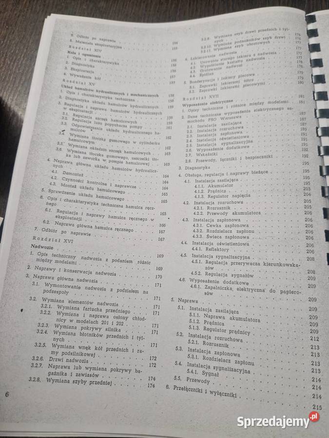 Instrukcja obsługi FSO Warszawa 203 203P Naprawa miękka Pozostałe