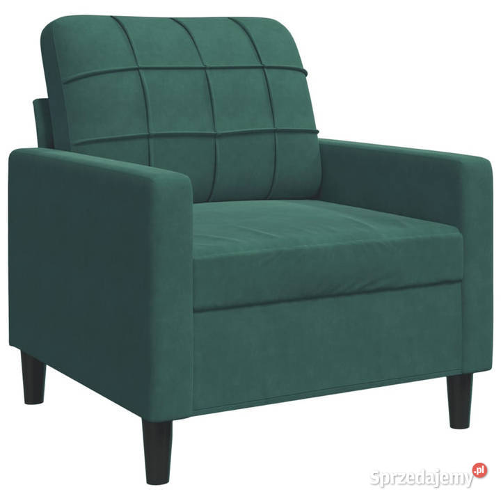 Fotel ciemnozielony 60 obity aksamitem WM4007606
