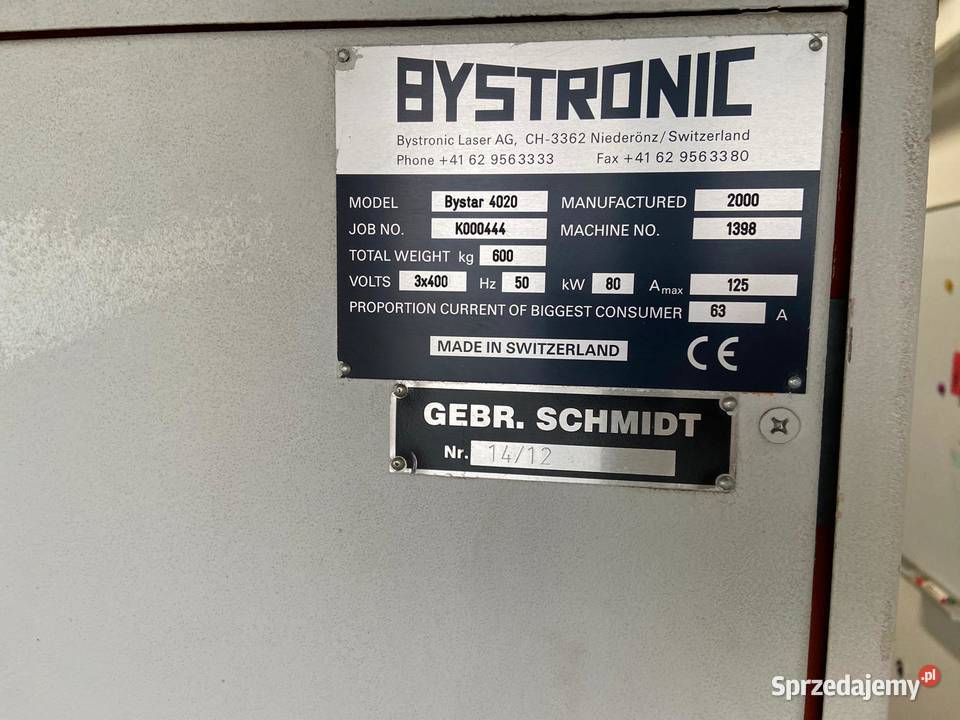 Wycinarka laserowa CO2 pilna sprzedaż podkarpackie Rzeszów