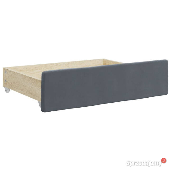 Sofa rozsuwana z szufladami ciemnoszara aksamit 100cm Warszawa