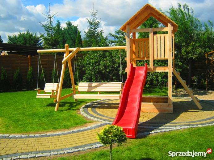 Meble ogrodowe barowe drewniane huśtawkiTran 100 drewno Chojnice