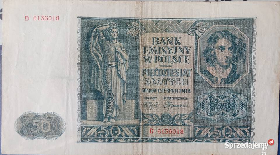 50 Złotych Kraków 1941 r ser D Konin sprzedam