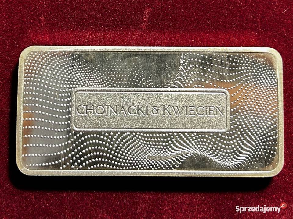 Sztabka srebra 100 g Ag999 Chojnacki Kwiecień Mikołów sprzedam