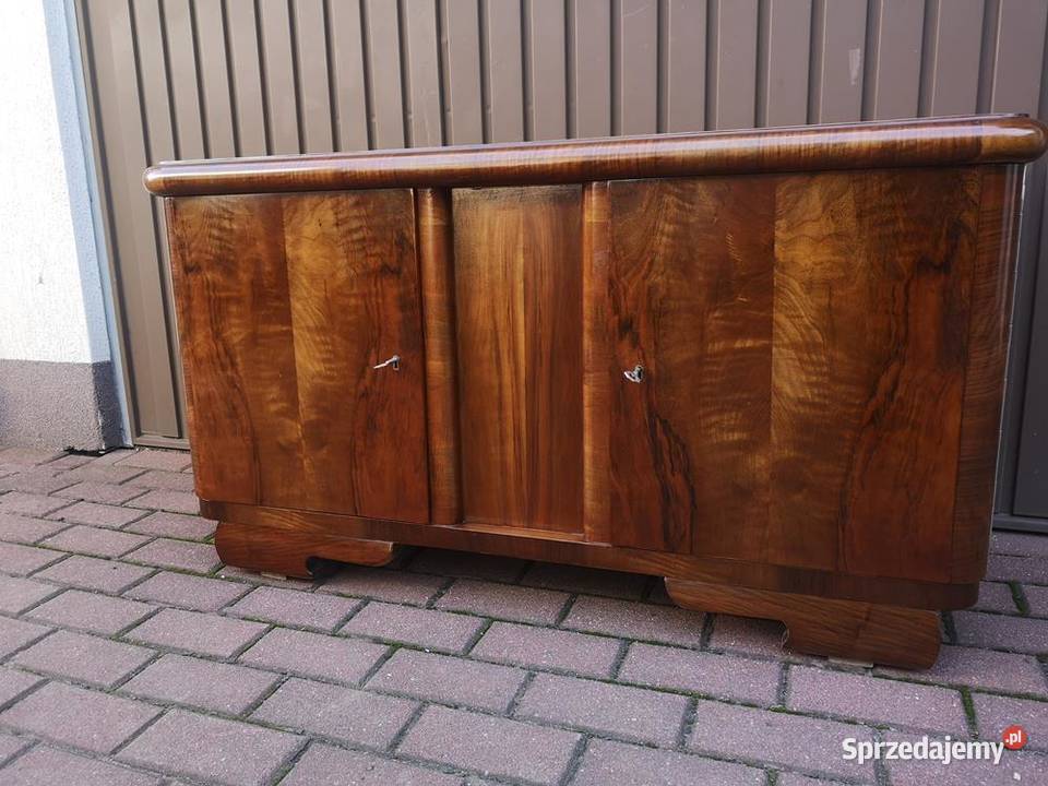 Komoda ARTDECO RTV Niska Orzech Zgrabna Stara Swarzędz