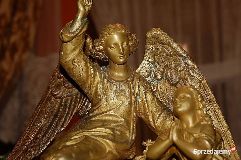 B duży zegar kominkowy anił z dzieckiem