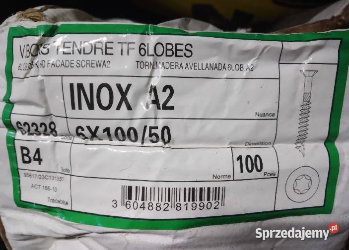 WKRĘTY TARASOWE NIERDZEWNE INOX 6x10050 100 Ostrów Wielkopolski