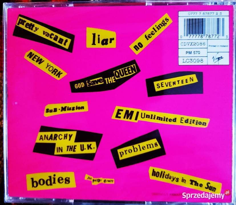 Kultowy Album CD Zespołu SEX PISTOLS Never Mind Warszawa