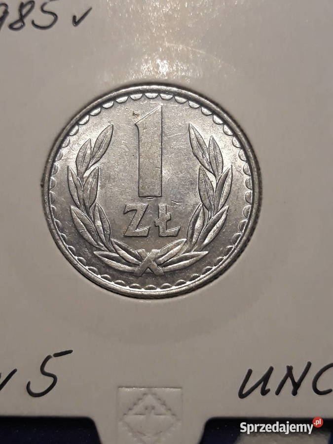1 złoty 1985 r 5 około mennicze Numizmatyka wielkopolskie Konin