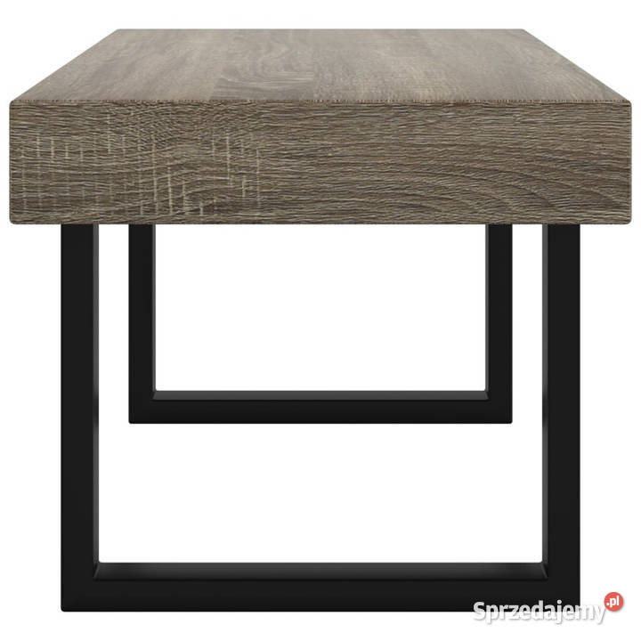 Stolik kawowy szaroczarny 90x45x40 MDF i żelazo Warszawa