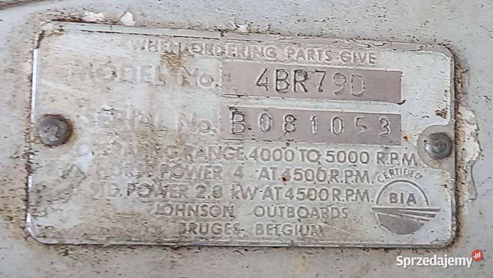 Silnik zaburtowy Johnson 4 hp Braniewo