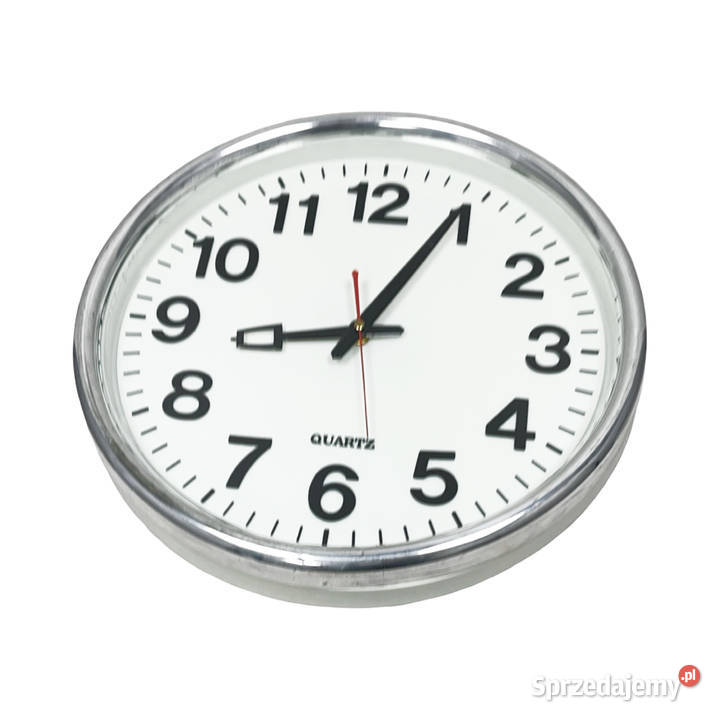 Klasyczny okrągły zegar ścienny quartz lata 90 mazowieckie