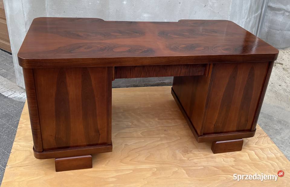 Biurko Brązowe Orzech 160 Art Deco Dwustronne 76cm Warszawa