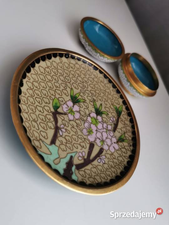 Zestaw dekoracyjny z emalii komórkowej mosiądz Rzeszów