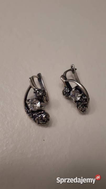 kolczyki ze srebra z cyrkoniami mazowieckie Radom sprzedam