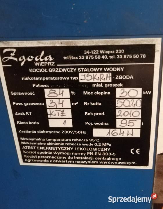Piec CO ISKRA Zgoda Wieprz 30 kW Piece i kominki