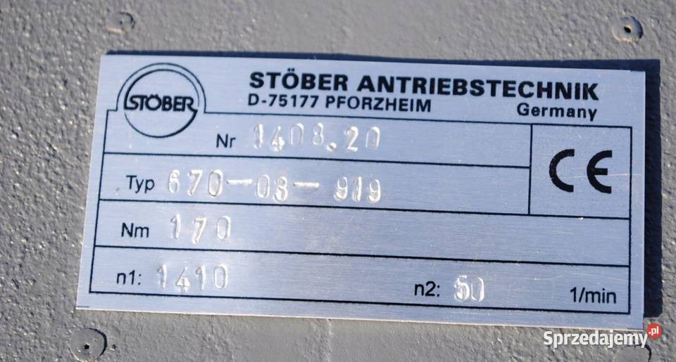 Motoreduktor kątowy 15kw 50obrmin firmy Stqber Kargowa