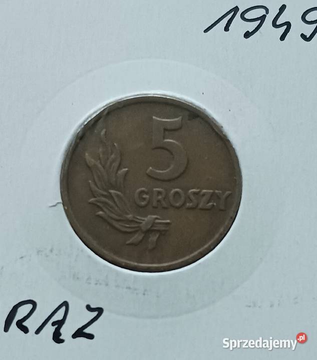 5 Groszy 1949 r Brąz Konin