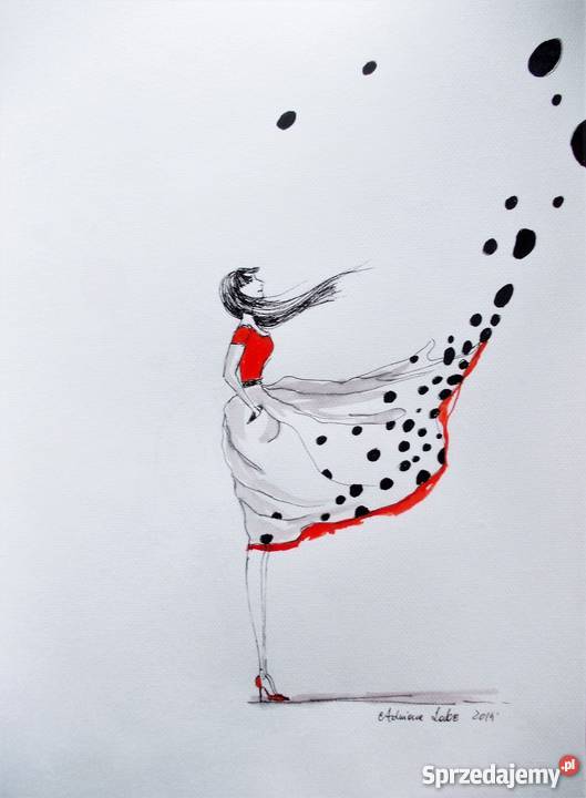 Akwarela i piórko Wiatr zmian artystki Adriany Katowice