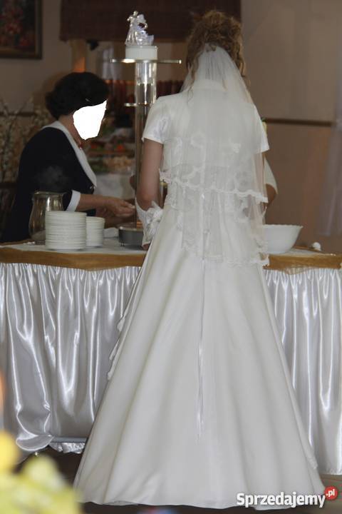 Biała suknia ślubnahalka z kołem bolerko Damska Wejherowo