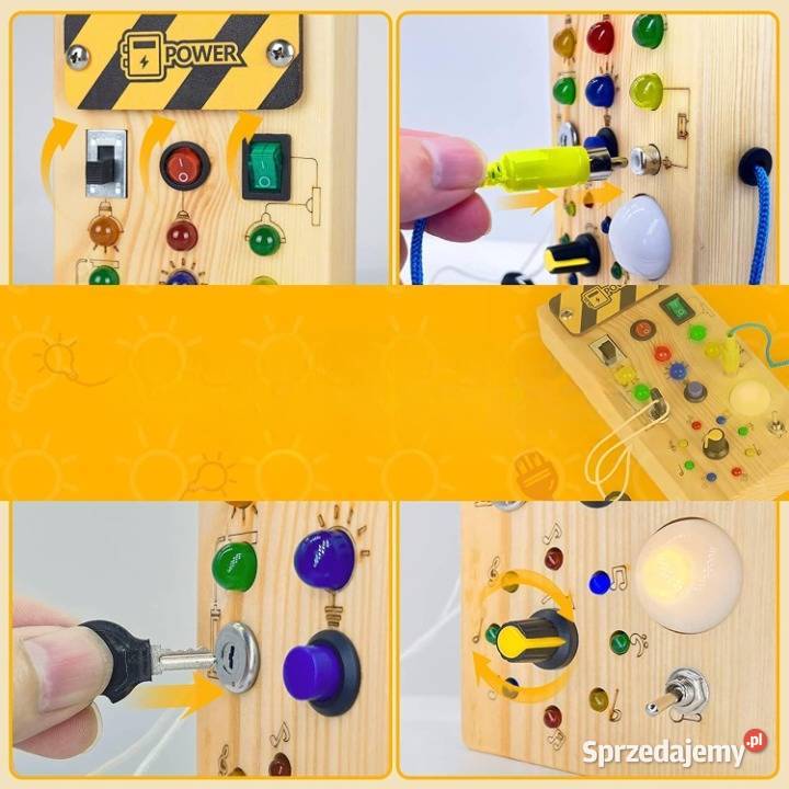 Drewniana Tablica Sensoryczna Edukacyjna LED Wrocław