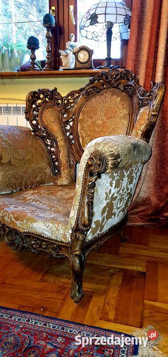 Wypoczynek Ludwik barok Przepiękny Sofa kanapa wielkopolskie Turek