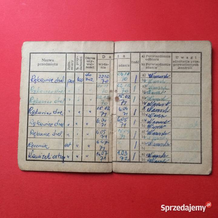 1986 Dwie Książeczki Wyposażenia PKP zachodniopomorskie Szczecin