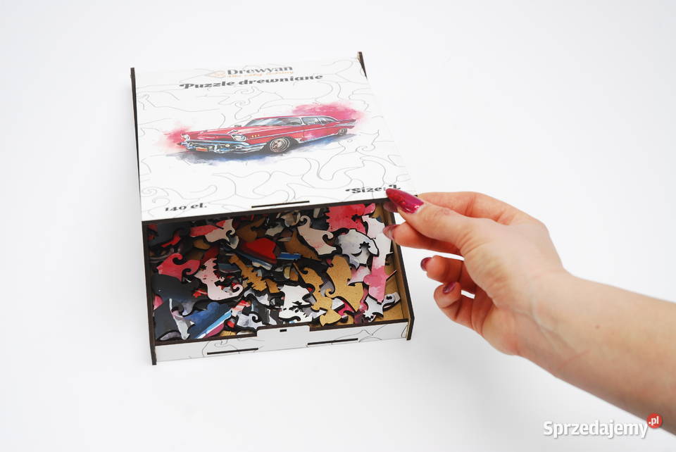Puzzle Drewniane Premium EKO Układanka Retro Car Łódź