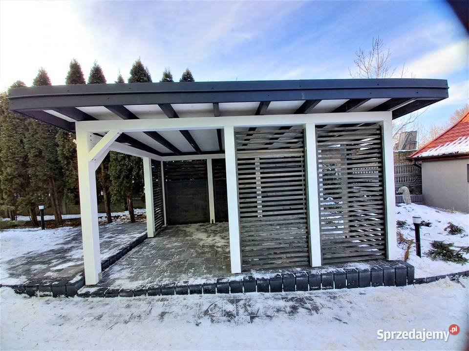 NOWOCZESNA altana ogrodowa biała szara rolety Architektura ogrodowa sprzedam