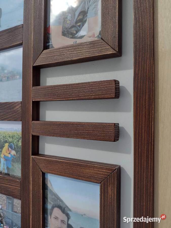 Drewniana Multirama Ramka na 12 ZDJĘĆ 10x15 Łódź