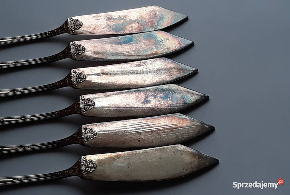 Posrebrzane noże do ryb ROMAŃSKI Hefra sztućce Pozostałe Dąbrowa Górnicza