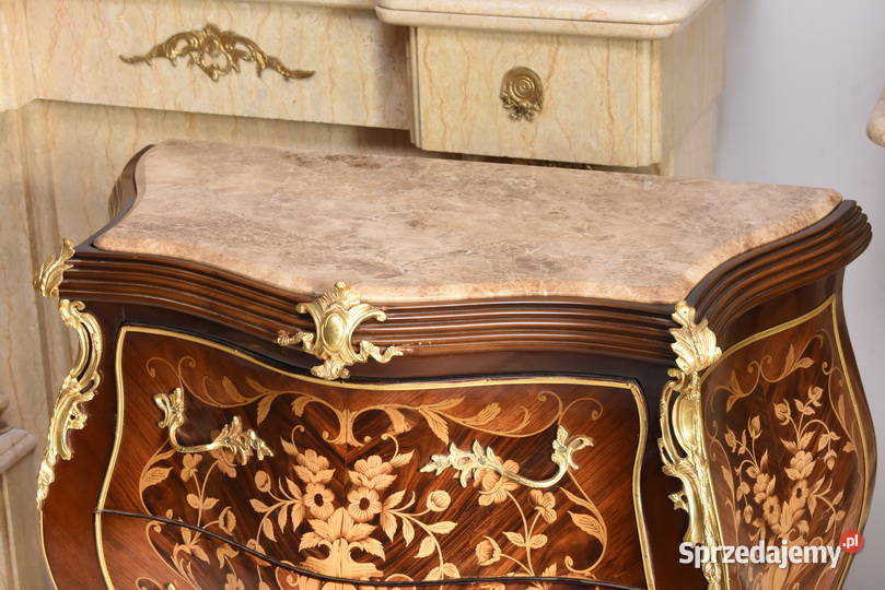 Komoda W stylu Francuskim z intarsją Marmurowy małopolskie Kraków