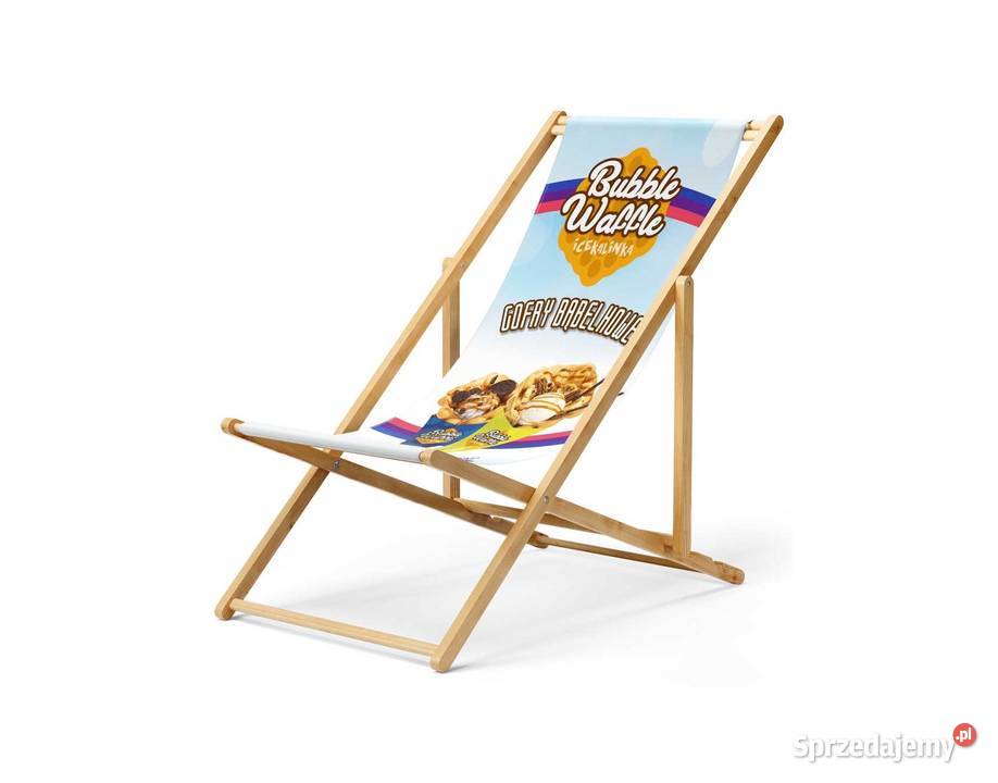 Drewniany leżak plażowy reklamowy granita GOFRY Sandomierz sprzedam