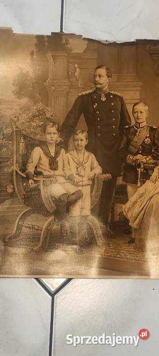 Stara Litografia 1900r Rodzina Cesarska Kaiser Piotrków Trybunalski