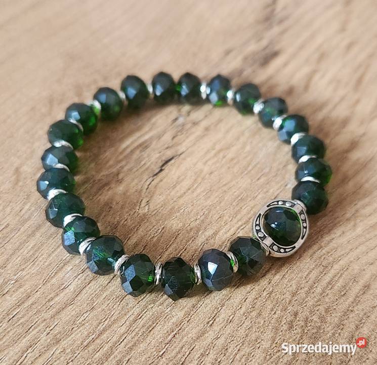 Bransoletka z zielonych koralików elegancka Sanok
