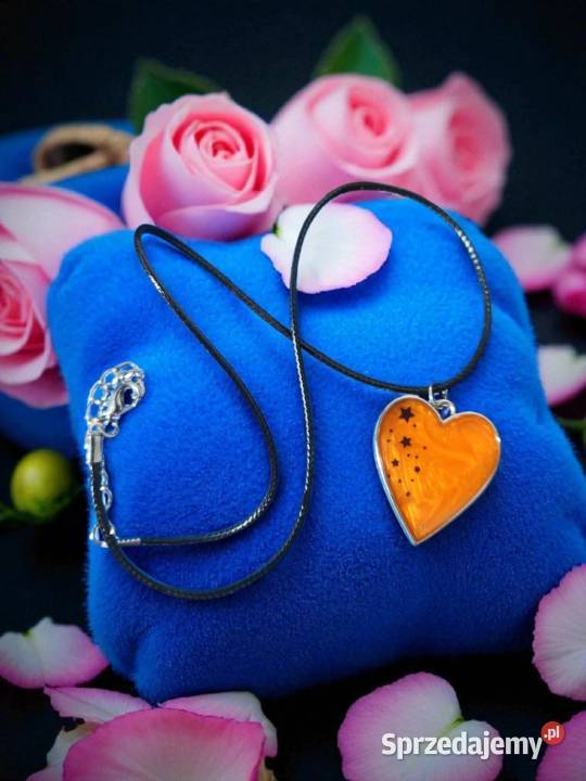 Pomaranczowy Naszyjnik z żywicy z dodatkiem Sanok