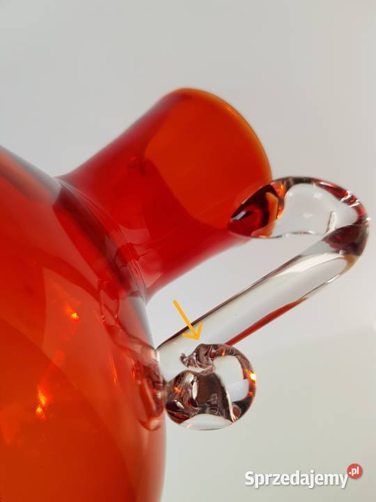 Mały dzbanek dzbanuszek kolorowe szkło PRL Dąbrowa Górnicza