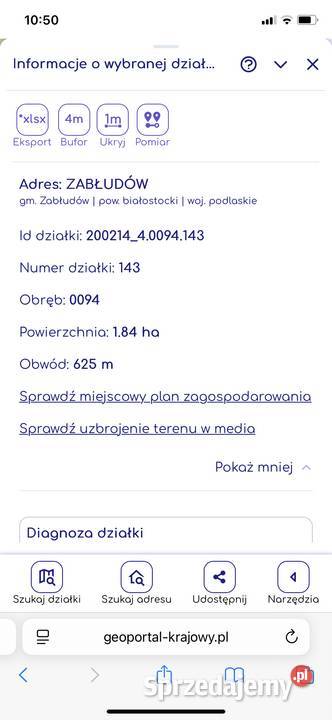 Dzialka rolna z warunkami zabudowy Zabłudów-Kolonia
