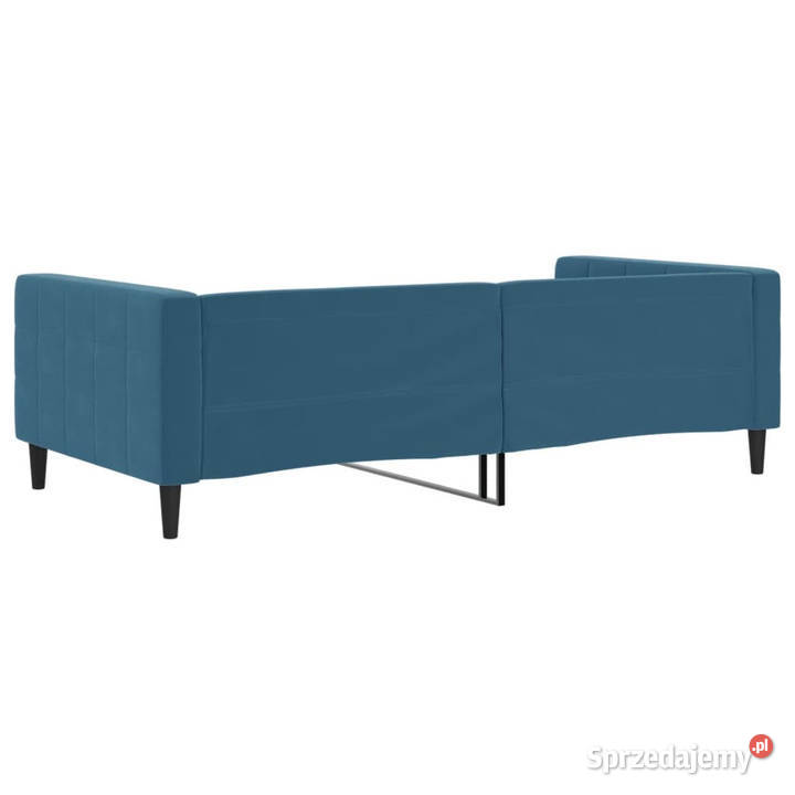 Sofa z funkcją spania niebieska obita aksamitem Łóżka Warszawa