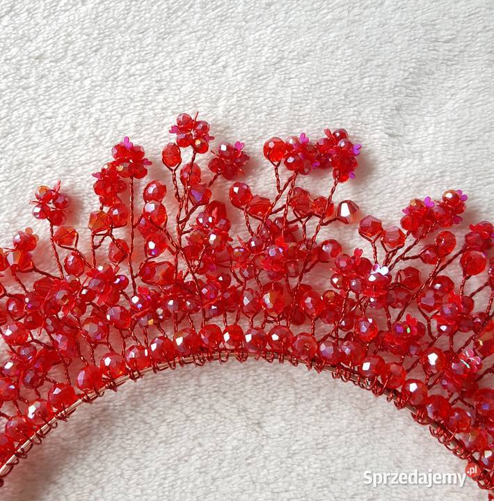 Opaska do włosów korona tiara cyrkonie koraliki Szczecin