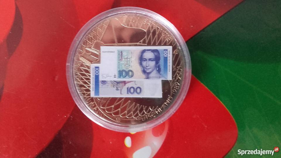 Pamiątkowa moneta 100 marek-medal pożegnania waluty