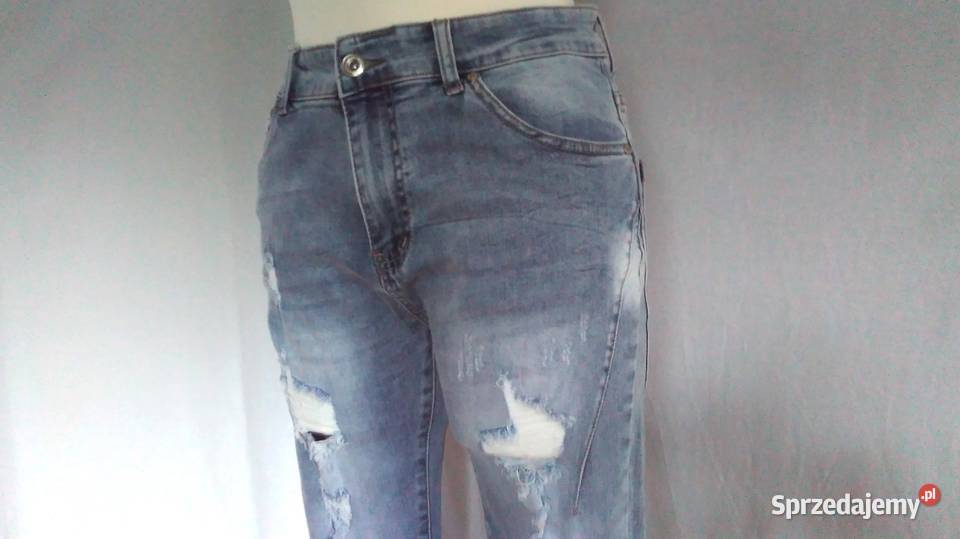 Spodnie damskie JEANS jasny r L Przetarcia gat I Białystok