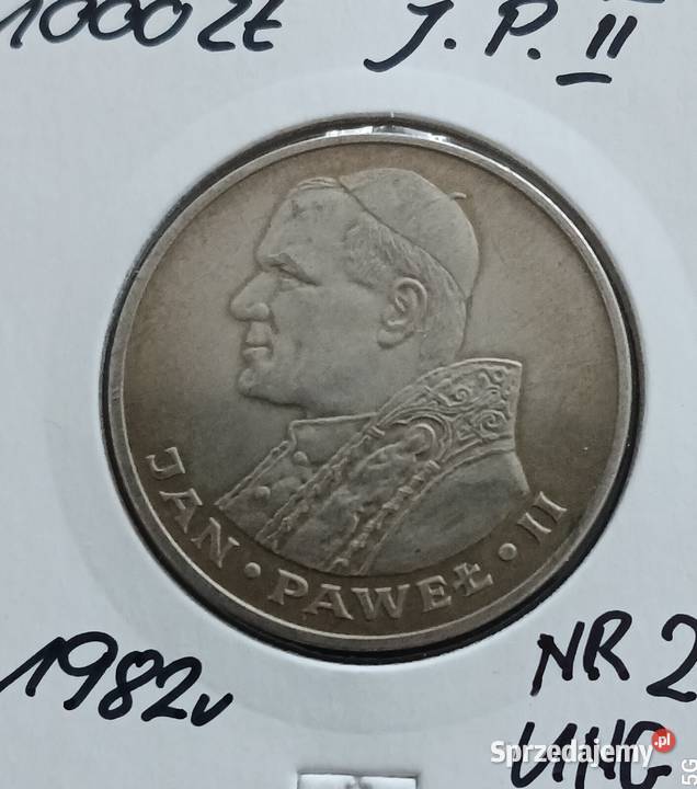 1000 Papież Jan Paweł II 1982 r 2 UNC wielkopolskie Konin