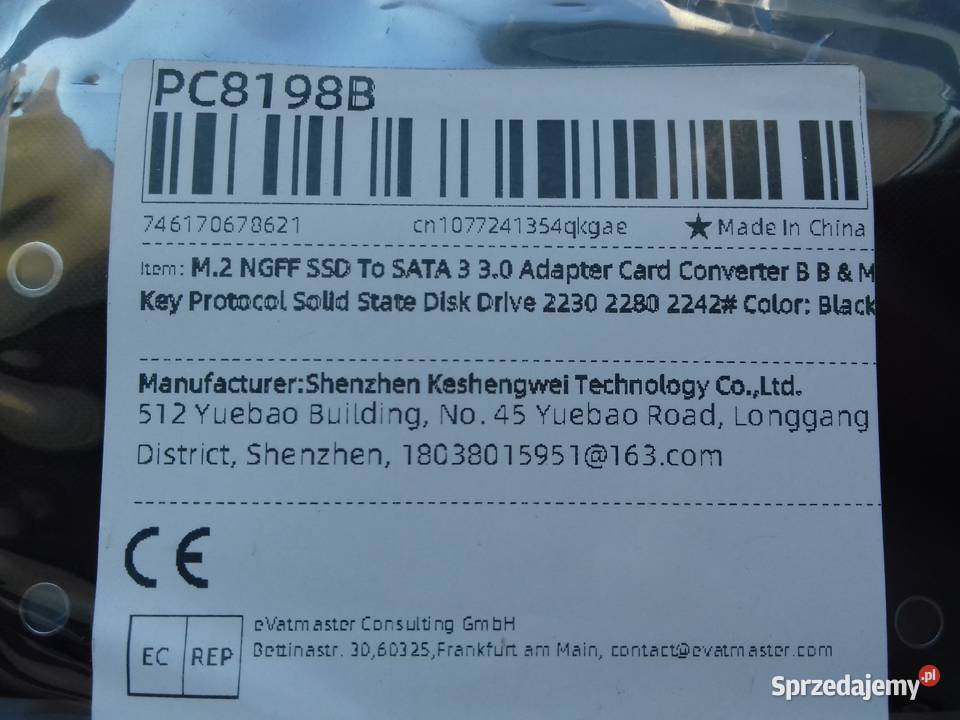 Adapter dysku SSD M2 SATAIII NGFF do SATA30 BKEY Pozostałe Bydgoszcz