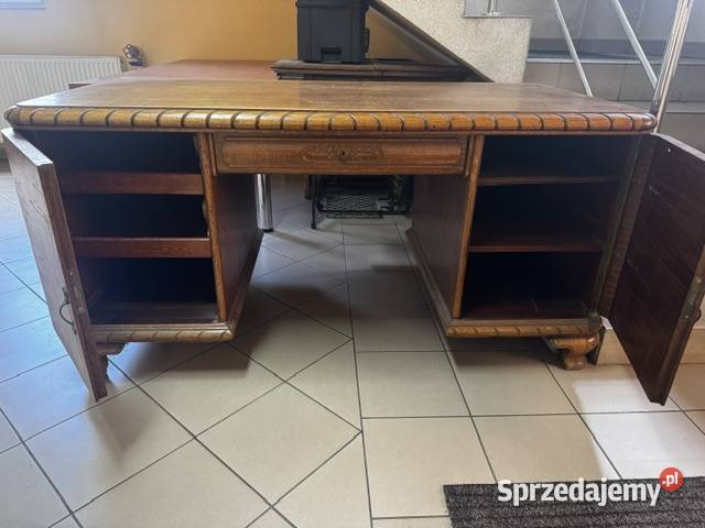 Biurko dębowe stan b duże antyk Pustków-Osiedle