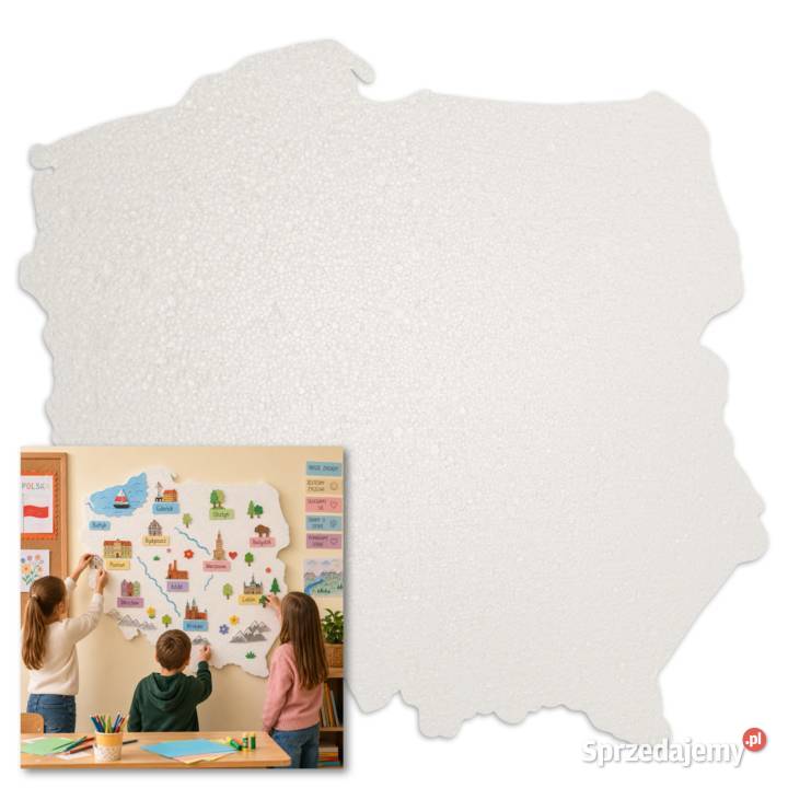 Mapa Polski ze styropianu 9499 dekoracja ścienna Dębna